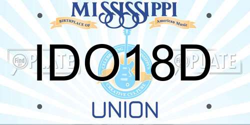 IDO18D Mississippi License Plate