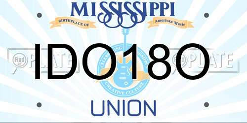 IDO18O Mississippi License Plate