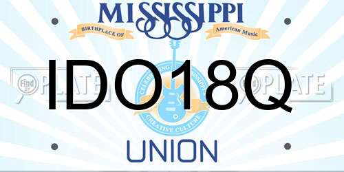 IDO18Q Mississippi License Plate
