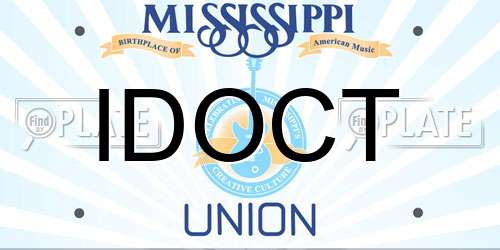IDOCT Mississippi License Plate