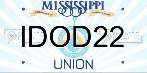 IDOD22 Mississippi License Plate