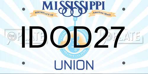 IDOD27 Mississippi License Plate