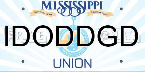 IDODDGD Mississippi License Plate
