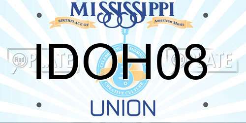 IDOH08 Mississippi License Plate