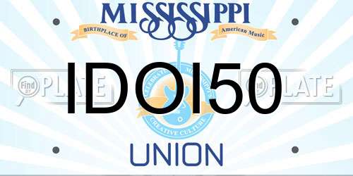 IDOI50 Mississippi License Plate