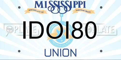 IDOI80 Mississippi License Plate