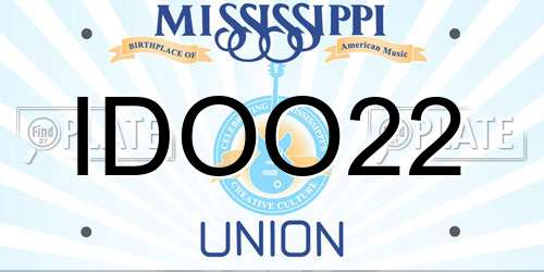 IDOO22 Mississippi License Plate