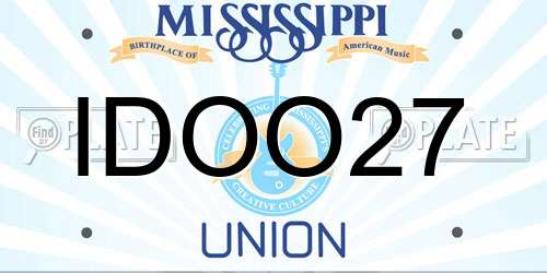 IDOO27 Mississippi License Plate