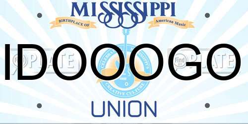 IDOOOGO Mississippi License Plate