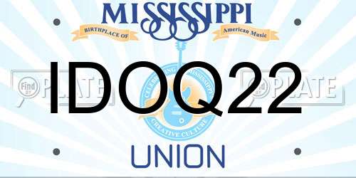 IDOQ22 Mississippi License Plate