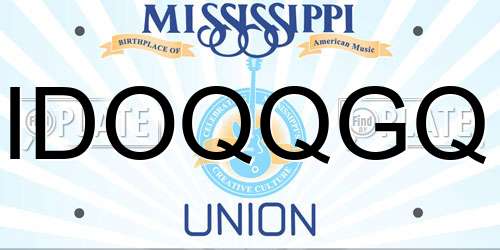 IDOQQGQ Mississippi License Plate