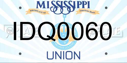 IDQ0060 Mississippi License Plate