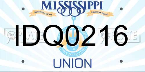 IDQ0216 Mississippi License Plate