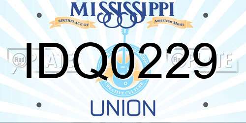 IDQ0229 Mississippi License Plate