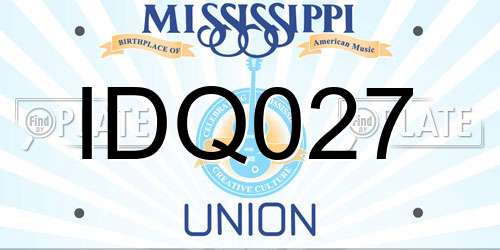 IDQ027 Mississippi License Plate