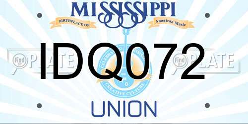 IDQ072 Mississippi License Plate