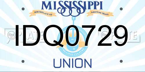 IDQ0729 Mississippi License Plate