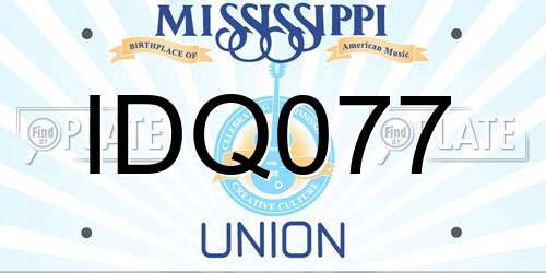 IDQ077 Mississippi License Plate