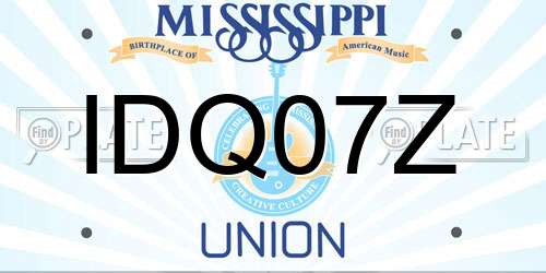 IDQ07Z Mississippi License Plate
