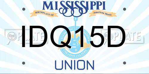 IDQ15D Mississippi License Plate