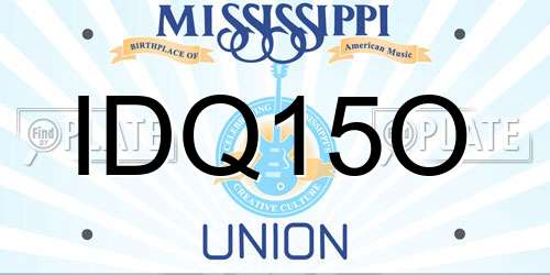 IDQ15O Mississippi License Plate