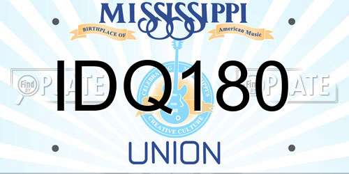 IDQ180 Mississippi License Plate