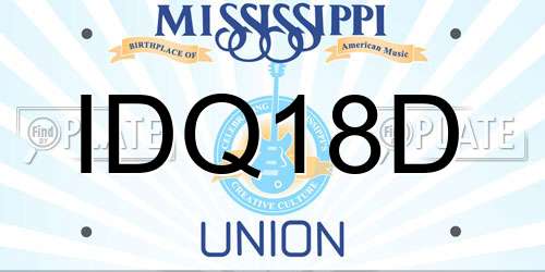 IDQ18D Mississippi License Plate