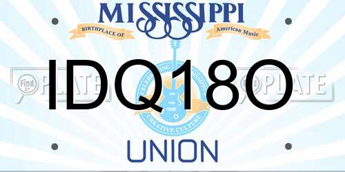 IDQ18O Mississippi License Plate