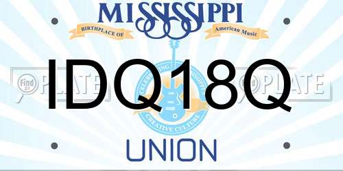 IDQ18Q Mississippi License Plate