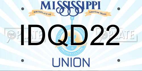 IDQD22 Mississippi License Plate