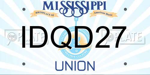 IDQD27 Mississippi License Plate