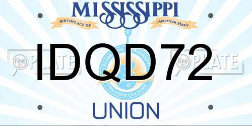 IDQD72 Mississippi License Plate