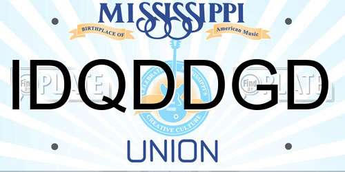 IDQDDGD Mississippi License Plate