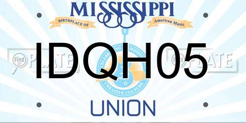 IDQH05 Mississippi License Plate