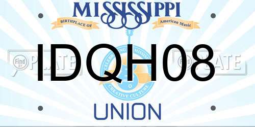 IDQH08 Mississippi License Plate