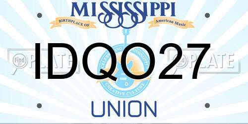 IDQO27 Mississippi License Plate