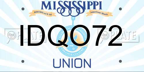 IDQO72 Mississippi License Plate