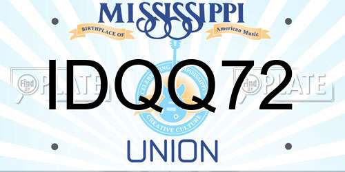 IDQQ72 Mississippi License Plate