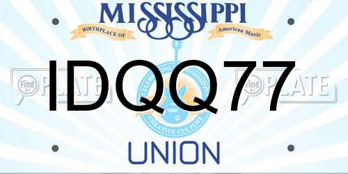 IDQQ77 Mississippi License Plate