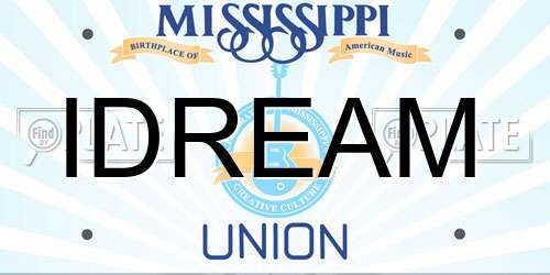 IDREAM Mississippi License Plate
