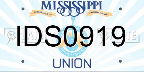 IDS0919 Mississippi License Plate