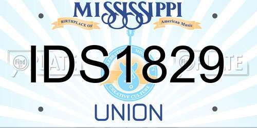 IDS1829 Mississippi License Plate