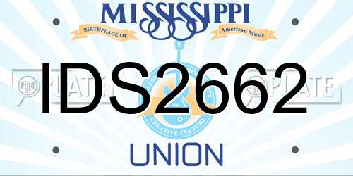 IDS2662 Mississippi License Plate
