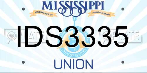IDS3335 Mississippi License Plate
