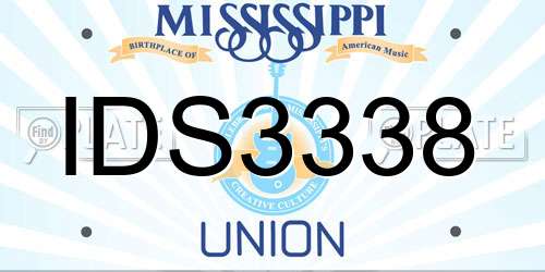 IDS3338 Mississippi License Plate