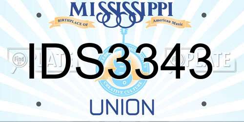 IDS3343 Mississippi License Plate