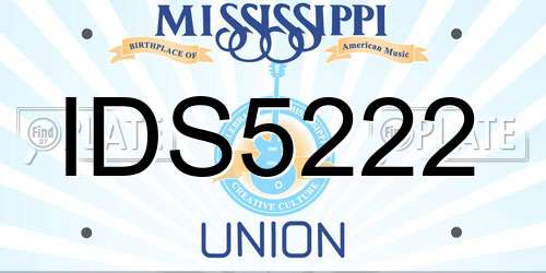 IDS5222 Mississippi License Plate