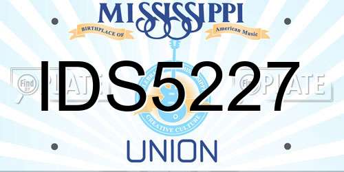 IDS5227 Mississippi License Plate
