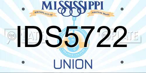 IDS5722 Mississippi License Plate