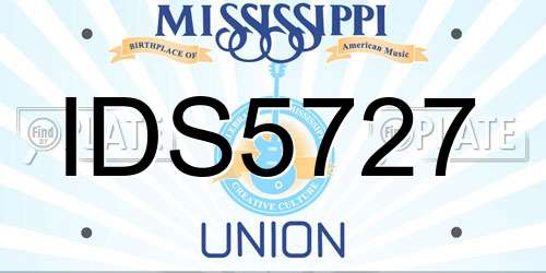 IDS5727 Mississippi License Plate